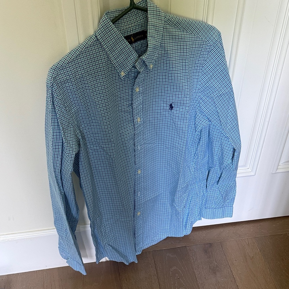 Polo by Ralph Lauren Men's Blue Checkered Shirt